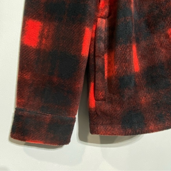 Columbia Mens XL Steens Mountain Printed Fleece Jacket Red Black Plaid Snap NWT - Picture 5 of 15